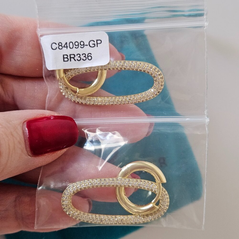 [NWOT] Rachel Glauber Lustrous Elegance Oval Drop Earrings - Picture 5 of 9